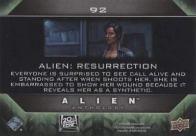 2016 Alien Anthology Base Card 96 Back