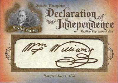 Goodwin Champions Checklist Declaration of Independence Facsimile Autograph