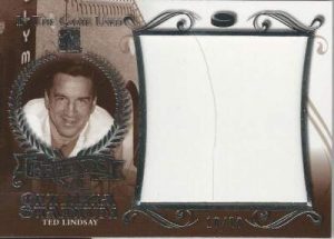 Leaf In The Game Used Hockey Legends of Olympia Stadium ted Lindsay