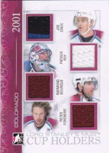 Lord Stanley's Mug Cup Holders Limited Quad Joe Sakic, Patrick Roy, Ray Bourque, Peter Forsberg