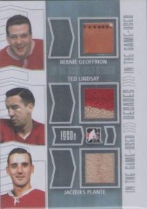 Game Used Decades Limited Geoffrion, Lindsay, Plante
