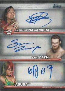 WWE Triple Autographs Shinsuke Nakumura, Sami Zayn, Asuka