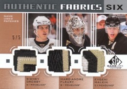 Authentic Fabrics Six Front Sidney Crosby, Evgeni Malkin, Marc-Andre Fleury