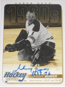 Hockey Heroes 1960s Autographs Johnny Bower