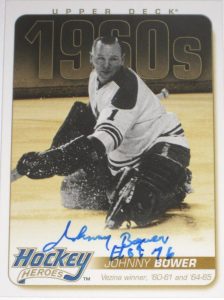 Hockey Heroes 1960s Autographs Johnny Bower Hockey Heroes 1960s Autographs Johnny Bower