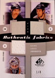 Authentic Fabrics Five Front JP Dumont, Shea Weber, Pekka Rinne Authentic Fabrics Five Front JP Dumont, Shea Weber, Pekka Rinne