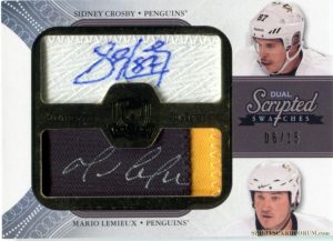 Dual Scripted Swatches Sidney Crosby, Mario Lemieux