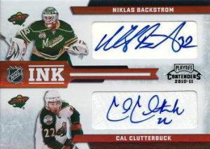 NHL Ink Front Niklas Backstrom, Cal Clutterbuck