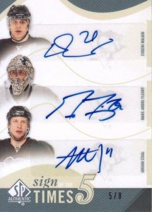 Sign of the Times Fives Front Evgeni Malkin, Marc-Andre Fleury, Jordan Staal