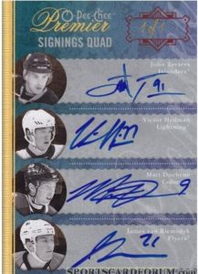 Premier Signings Quads Gold John Tavares, Victor Hedman, Matt Duchene, James van Riemsdyk