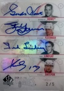 Sign of the Times Eight Front Gordie Howe, Steve Yzerman, Ted Lindsay, Pavel Datsyuk