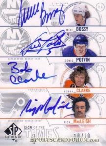 Sign of the Times Quad Mike Bossy, Denis Potvin, Bobby Clarke, Rick MacLeish
