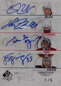 Sign of the Times Sevens Front Evgeni Malkin, Henrick Zetterberg, Cam Ward, Jean-Sebatien Giguere