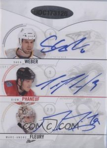 Sign of the Times Six Back Shea Weber, Dion Phaneuf, Marc-Andre Fleury