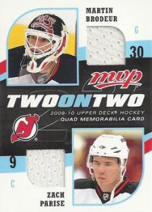 Two on Two Jersey Front Martin Brodeur, Zach Parise