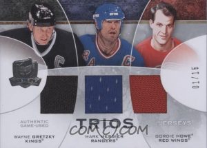 Trios Jerseys Wayne Gretzky, Mark Messier, Gordie Howe