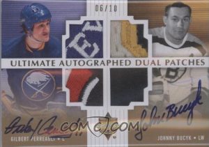 Dual Auto Patches Gilbert Perreault, Johnny Bucyk