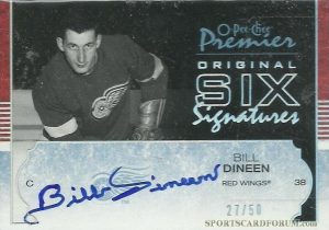 Original Six Signatures Silver Bill Dineen