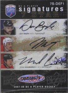 Signatures Seven Star Back Dan Boyle, Jay Bouwmeester, Mike Commodore