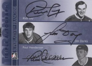 Triple Autographs Rick Ley, Jim Dorey, Paul Henderson