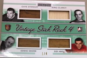 Vintage Stick Rack 4 Gaye Stewart, King Clancy, Eddie Shore, Sid Abel