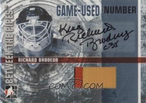 Game-Used Number Autograph Richard Brodeur