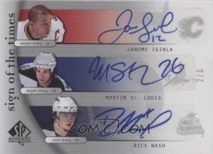 Sign of the Times Fives Front Jarome Iginla, Martin St. Louis, Nick Nash