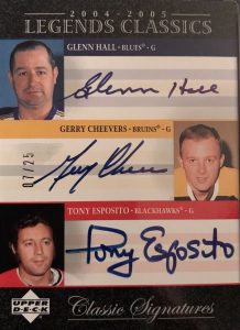 Classic Signatures Triple Glenn Hall, Gerry Cheevers, Tony Esposito