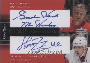 Rookie Inspirations Dual Autogaph Gordie Howe, Henrik Zetterberg