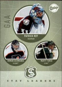 Stat Leaders Patrick Roy, Roman Cechmanek, Marty Turco
