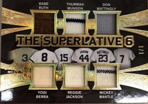 The Superlative 6 Memorabilia Babe Ruth, Thurman Munson, Don Mattingly, Yogi Berra, Reggie Jackson, Mickey Mantle
