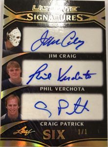 Ultimate Signatures 6 Front Jim Craig, Phil Verchota, Craig Patrick