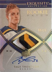 Exquisite 2008-09 Rookie Tribute Tage Thompson