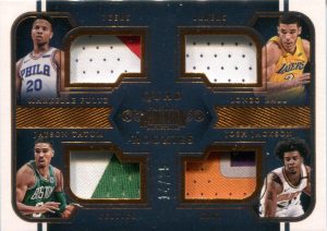 Quad Rookie Materials Markelle Fultz, lonzo Ball, Jayson Tatum, Josh Jackson