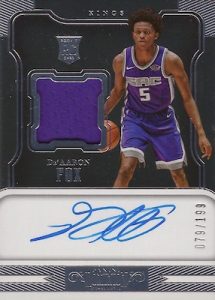 Rookie Jersey Auto De'Aaron Fox