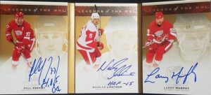 Legends of the NHL Triple Signature Booklets Paul Coffey, Nicklas Lidstrom, Larry Murphy