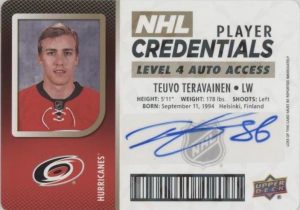NHL Player Credentials Level 4 Auto Teuvo Teravainen