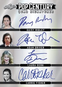 Quad Signatures Star Wars (Daisy Ridley, Adam Driver, Laura Dern, Carrie Fisher)