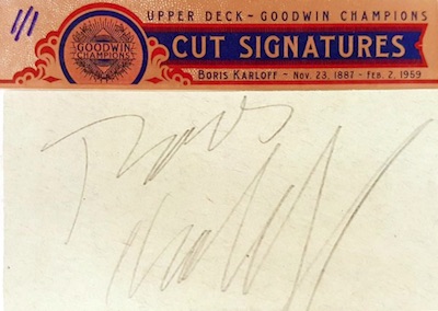 Cut Signatures Boris Karloff