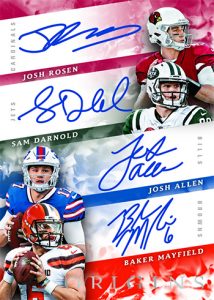 Quad Rookie Auto Josh Rosen, Sam Darnold, Josh Allen, Baker Mayfield Quad Rookie Auto Josh Rosen, Sam Darnold, Josh Allen, Baker Mayfield
