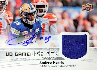 UD Game Jersey Auto Andrew Harris