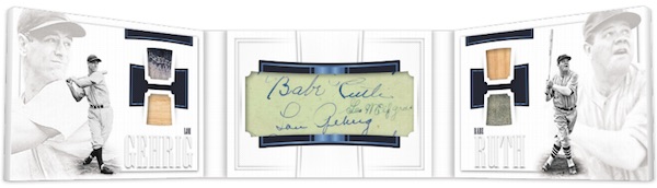 Babe Ruth, Lou Gehrig Dual Cut Signature Materials Book