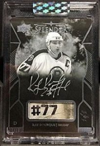Black and White Auto Relic Ivory Ray Bourque