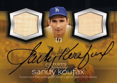 Autographed Dual Relic Sandy Koufax