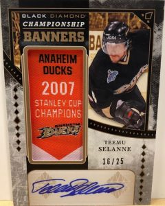 Championship Banners Gold Auto Manufactured Relics Teemu Selanne