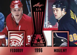 Leaf Gold All-Stars Dual Relics Sergie Fedorov, Alexander Mogilny MOCK UP
