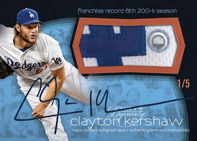 On This Day Autographed Patch Clayton Kershaw