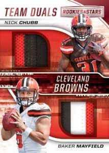 Team Duals Relics Prime Nick Chubb, Baker Mayfield