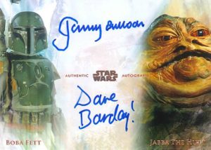 Dual Auto David Barclay as Jabba the Hut, Jeromy Bulloch as Boba Fett