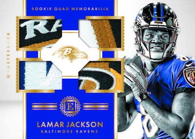 Rookie Quad Memorabilia Lamar Jackson
